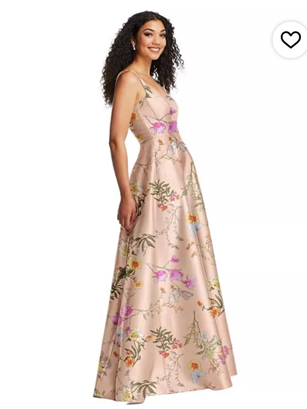 ALFRED SUNG Butterfly botanica pink sand bridesmaid dress size 4 - Picture 4 of 4